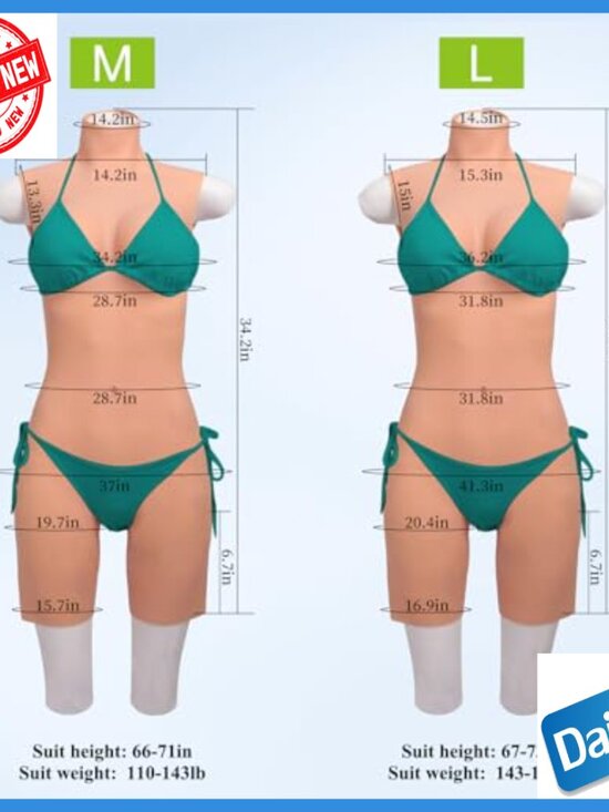 Silicone Bodysuit with Fake Breastplate Vagina for Crossdresser Transgender - Picture 5 of 7